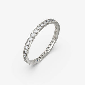 Alliancering med naturlige diamanter i 18 kt hvidguld, produktfoto