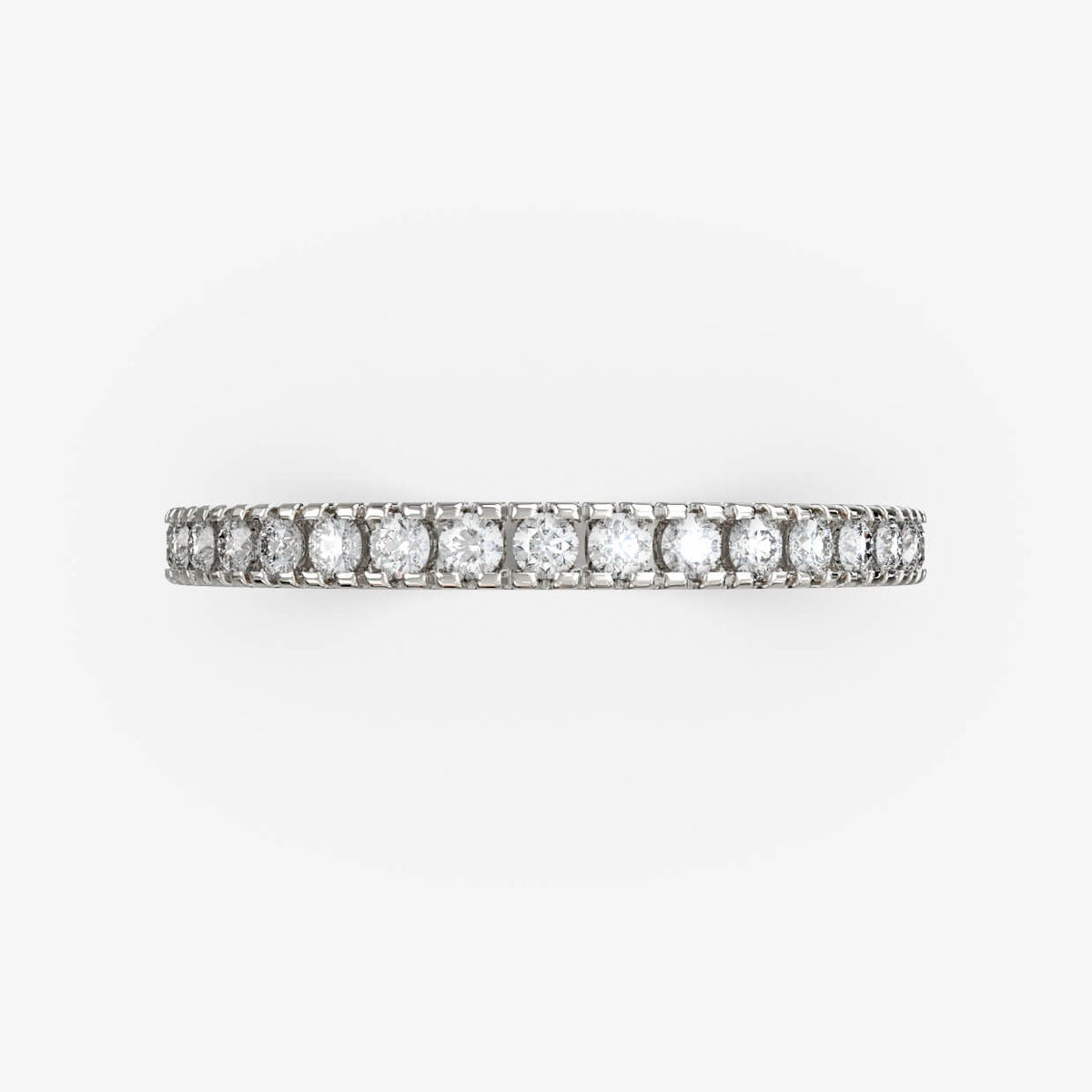 Alliancering med naturlige diamanter i 18 kt hvidguld, set oppefra