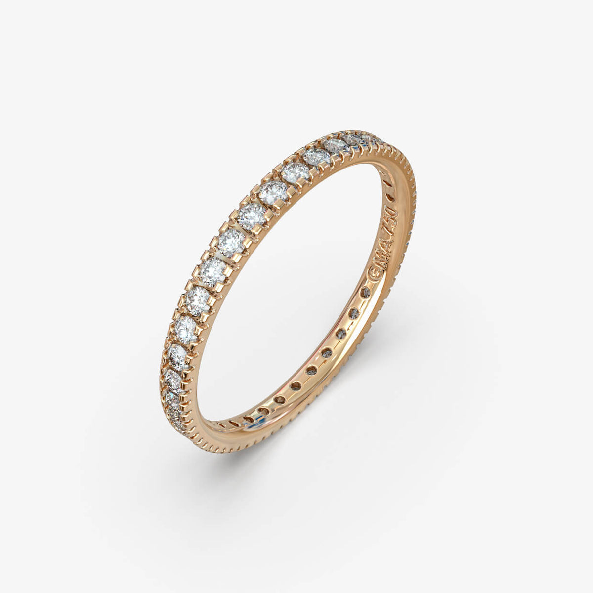 Alliancering med naturlige diamanter i 18 kt rosaguld, produktfoto