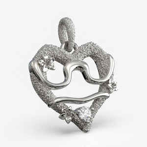 Vægten stjernetegnsvedhæng i 18 kt hvidguld med diamant, hjerteformet design, produktfoto
