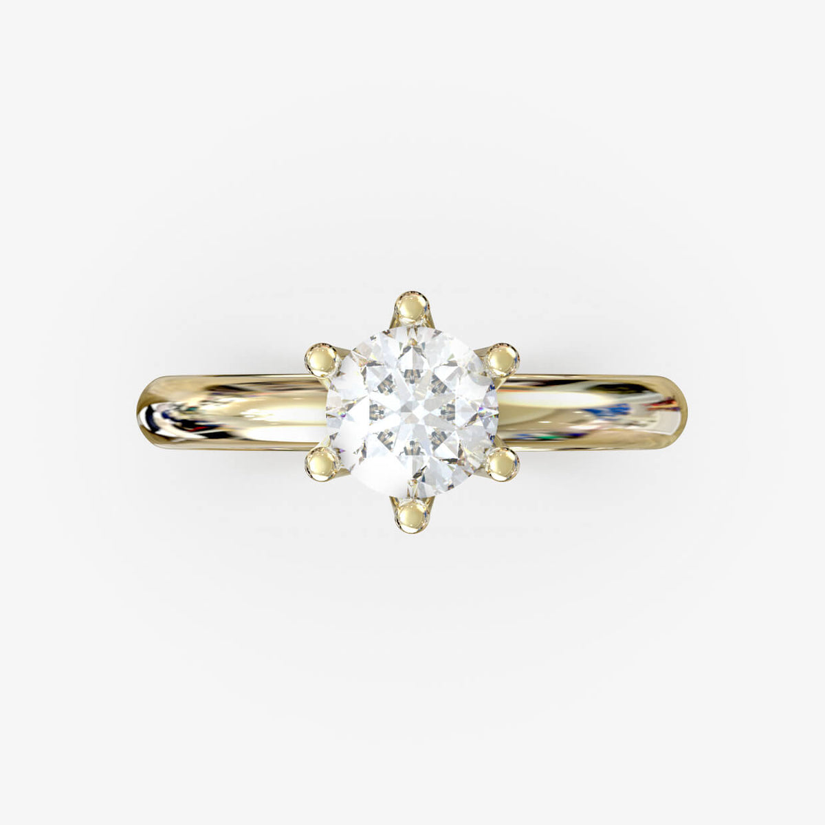 Forlovelsesring i 18 kt gult guld med naturlig diamant 0,50 ct., produktfoto