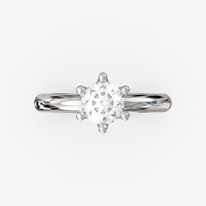 Forlovelsesring i 18 kt hvidguld med naturlig diamant 0,50 ct., produktfoto