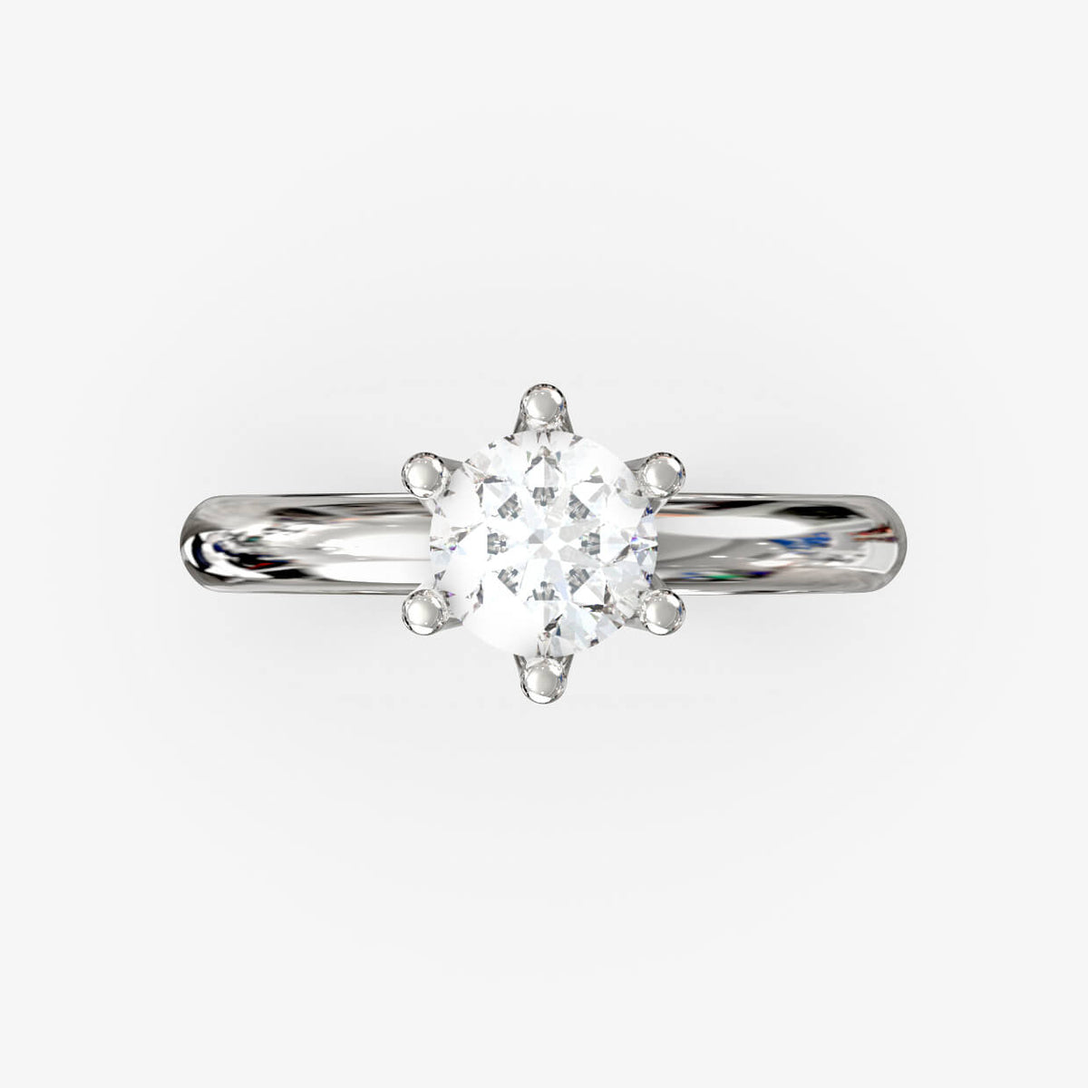 Forlovelsesring i 18 kt hvidguld med naturlig diamant 0,50 ct., produktfoto