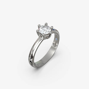 Forlovelsesring i 18 kt hvidguld med naturlig diamant 0,50 ct., set fra siden