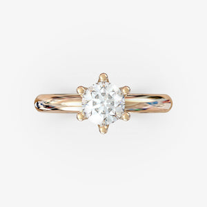 Forlovelsesring i 18 kt rosaguld med naturlig diamant 0,50 ct., produktfoto
