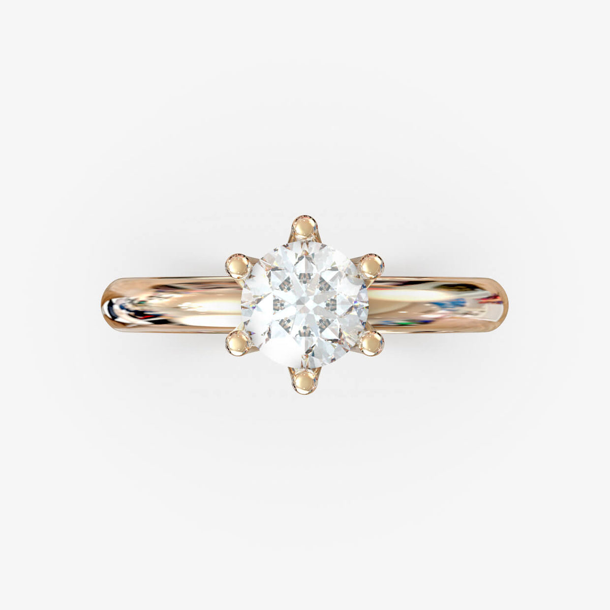 Forlovelsesring i 18 kt rosaguld med naturlig diamant 0,50 ct., produktfoto