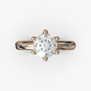 Forlovelsesring i 18 kt rosaguld med naturlig diamant 1,00 ct., produktfoto