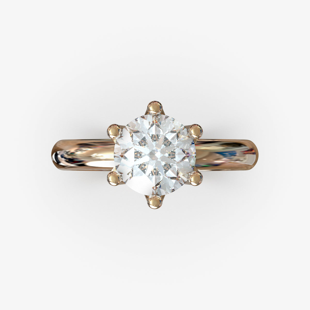 Forlovelsesring i 18 kt rosaguld med naturlig diamant 1,00 ct., produktfoto