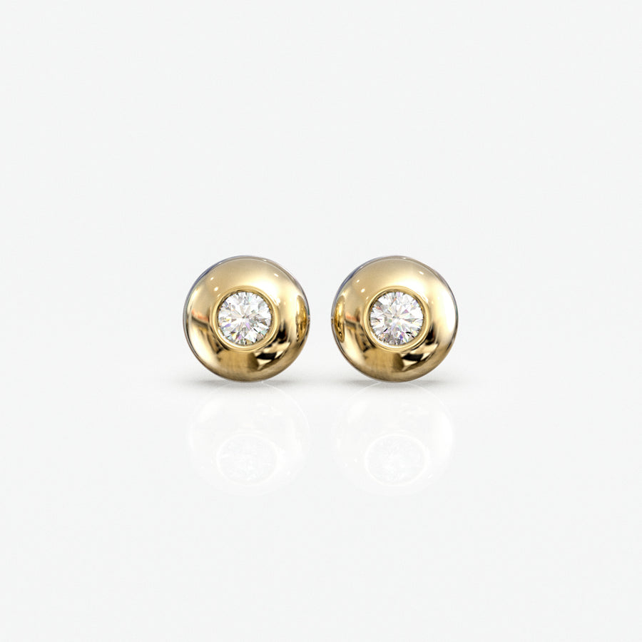 Diamantørestikker i 18 kt gult guld, 0,06 ct. pr. par, produktfoto