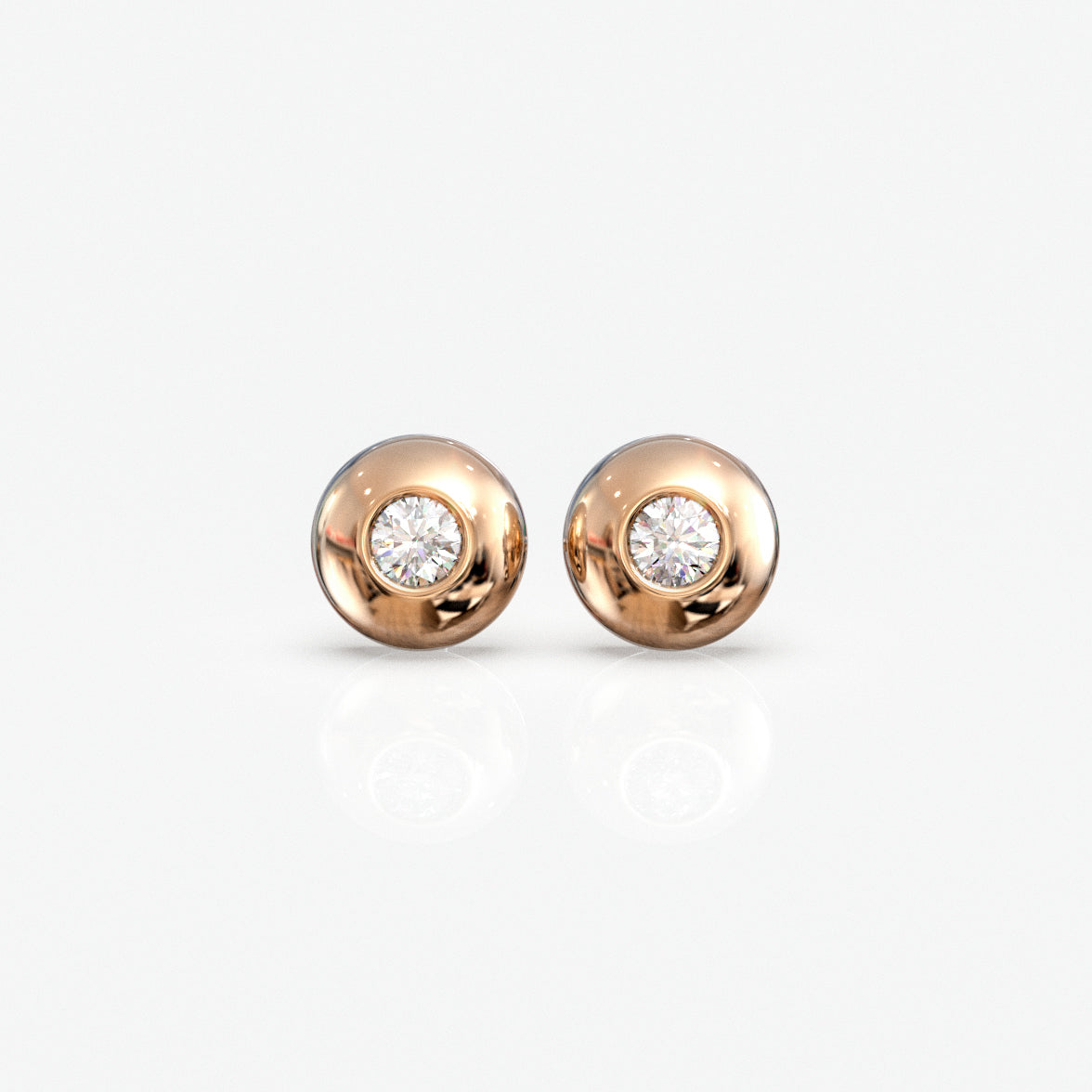 Diamantørestikker i 18 kt rosaguld, 0,06 ct. pr. par, produktfoto