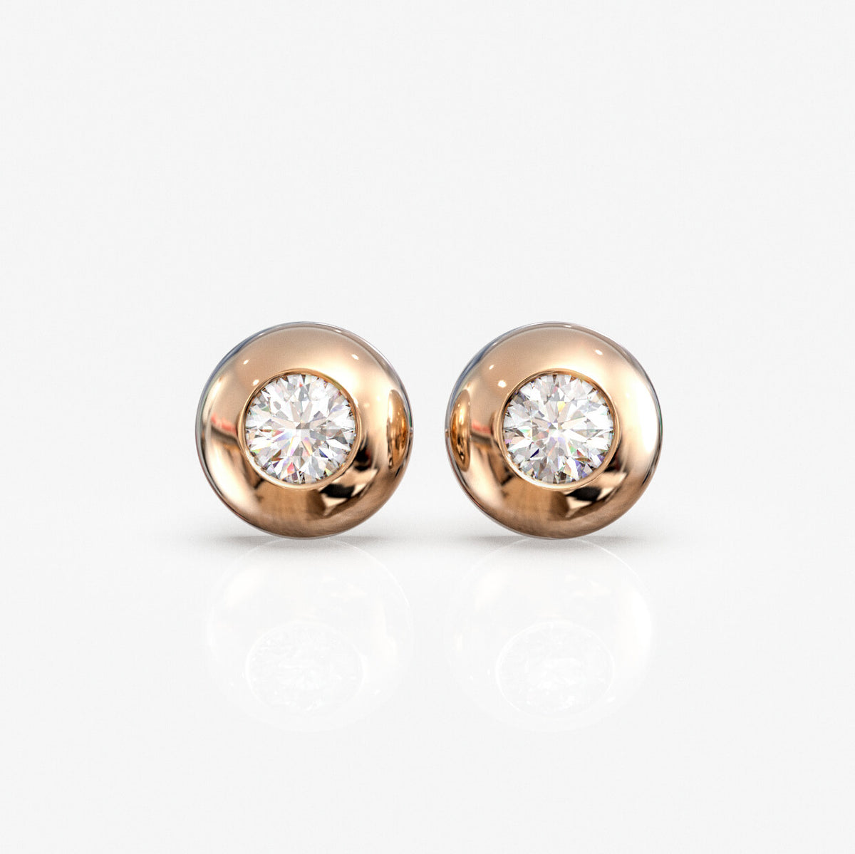 Diamantørestikker i 18 kt rosaguld, 0,20 ct. pr. par, produktfoto
