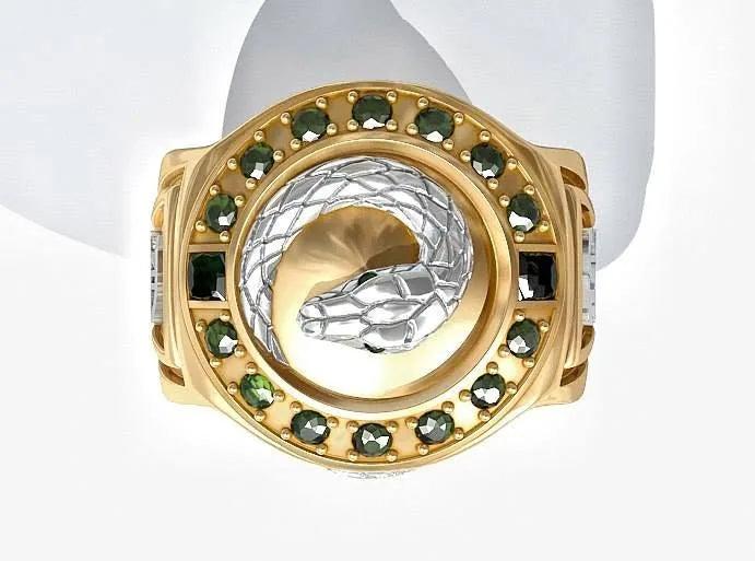 3D-model: Designstudie til ring med slangemotiv — en anden vinkel