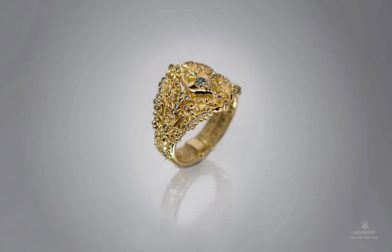 3D-model: Ring med tæt, skulpturel struktur