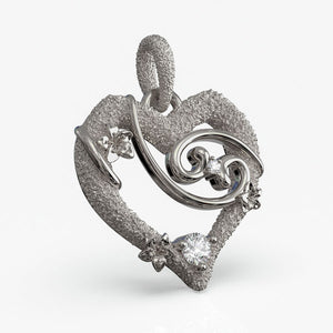 Krebsen stjernetegnsvedhæng i 925 sterlingsølv med diamant, hjerteformet design, produktfoto