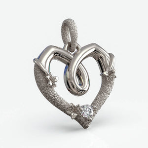 Vædderen stjernetegnsvedhæng i 925 sterlingsølv med diamant, hjerteformet design, produktfoto