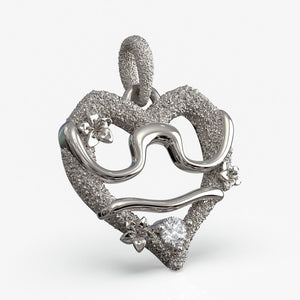 Vægten stjernetegnsvedhæng i 925 sterlingsølv med diamant, hjerteformet design, produktfoto