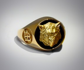 Mænds ring "Golden Wolf"